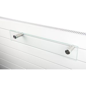 Instamat Glazen handdoekrek t.b.v. TH/Paneel TVradiatoren en Deco Light, L = 400 mm, RVS houders