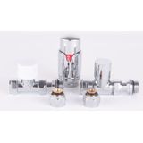 Blinq Ceres thermostatische radiator aansluitset recht chroom