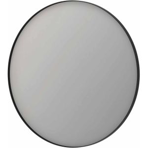 Ink SP15 Spiegel Rond 100cm Met Kader - Geborsteld Metal Black - Aluminium - Glas - Rond - Spiegels - Badkamerspiegels - 8718835176037