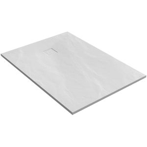 Brauer Relievo Crag douchebak mineraalmarmer - 140x100 cm - mat wit