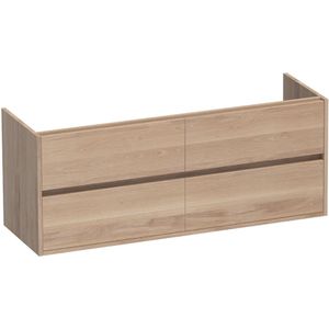 Brauer Adore Onderkast 139cm 4 Lades Massief Eiken - Eiken Naturel - Badkamermeubels - Wastafelonderkasten - 8720359330079