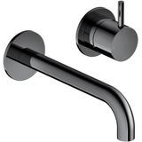 Hotbath Cobber CB005BK inbouw wastafelkraan uitloop 18cm zwart chroom