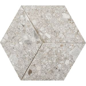 Marazzi Mystone Ceppo di Gre mozaïek 3D wandtegel hexagon 29x33,5cm - grey