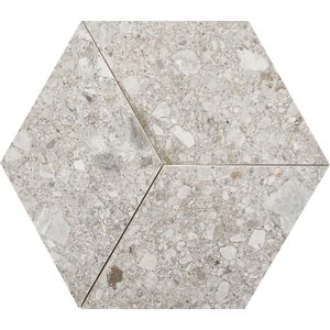 Marazzi  Tegel  - Grey - Keramiek - Zeshoekig - 4 stuks - 0,39 m2 - Natuursteenlook,Terrazzo - Wandtegels - Tegels - M0KL