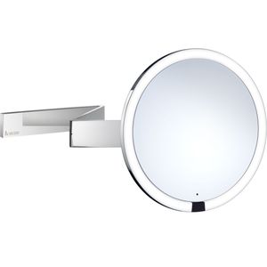 Smedbo Outline make-up spiegel rond - draaibaar wandmodel - Led verlichting - 20cm - 7x vergrotend - chroom
