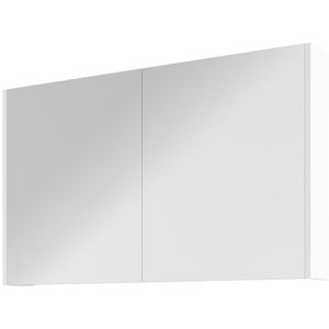 Proline Comfort spiegelkast met 2 houten deuren - Glans wit - 100x60cm