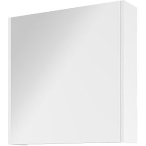 Proline Comfort spiegelkast met houten deur - Glans wit - 60x60cm