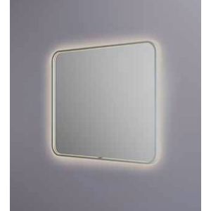 Hotbath &More Spiegel Soft Square 100x80cm Directe & Indirecte Verlichting - Mat Wit - Glas - Afgeronde Hoeken - Spiegels - Badkamerspiegels - 8721333301696