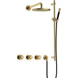 Hotbath - Cobber IBSW70 - Inbouw Doucheset - Geborsteld Messing PVD - Met 2 Stopkranen - Douchekranen