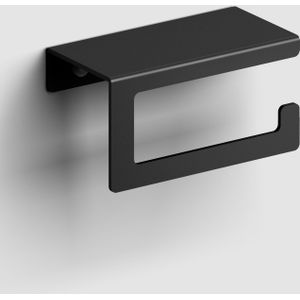 Clou Fold toiletrolhouder met cover wandmontage - Mat zwart