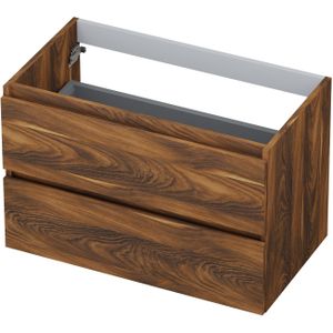 Ink Onderkast 2 laden greeploos met houten keerlijst - Noten - 800x450x520 mm (bxdxh)