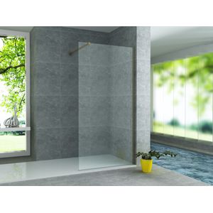 Alvoro Pure Inloopdouche Helder Glas 100cm Met Antikalk & Goud Profiel - Veiligheidsglas - Douche - Douchewanden - Inloopdouche - Vaste Wand