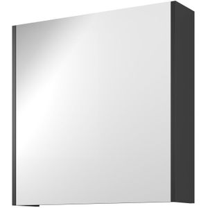 Proline Comfort spiegelkast met houten deur - Mat zwart - 60x60cm