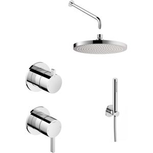 Hotbath ACE Inbouw Doucheset 2-weg Omstel Mengkraan - Chroom - 3 Standen Handdouche - 20cm Hoofddouche - Wandarm - Glijstang - Messing - Kranen