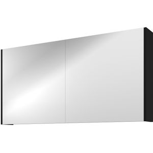 Proline Comfort spiegelkast met 2 houten deuren - Mat zwart - 120x60cm