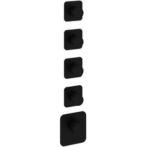 Hotbath Gal GLF014BL Inbouw High Flow Thermostaat Met 4 Stopkranen Mat Zwart - Kranen - Badkranen - Inbouw Badkranen - GLF014BL