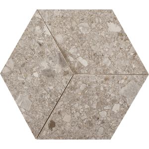 Marazzi Mystone Ceppo di Gre mozaïek 3D wandtegel hexagon 29x33,5cm - greige