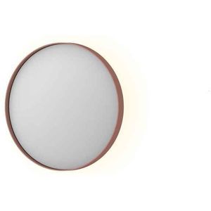 Ink SP17 Spiegel Rond 40cm Met Kader - Indirect LED Verlichting Rondom, Geborsteld Koper - Glas - Rond - Spiegels - Badkamerspiegels - 8718835159498