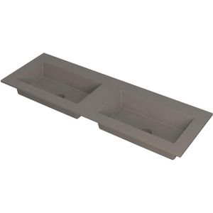 Ink Kraft dubbele meubelwastafel 140x45cm - zonder kraangaten - Quartz beton