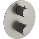 Hotbath Cobber CB009EXT afbouwdeel voor inbouw thermostaat met 2-weg omstel geborsteld nikkel