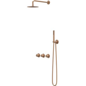IVY Pact Inbouw Regendoucheset Symmetry 2 Stopkranen - 30cm Plafondbuis - 25cm Medium Hoofddouche - Wandhouder - Staafhanddouche - Geborsteld Mat