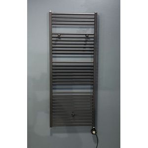 Instamat Robina Elektrische Radiator 181x60cm Met Thermostaat - 1000W - Soft Zwart - Staal - Verwarming - Radiatoren - Verticale Radiatoren - RB180.60EB02 + EL.BEDIENING.12