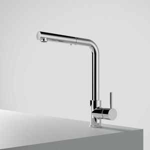 Hotbath Fellow FKM15 Keukenkraan Met Uittrekbare Handdouche - Geborsteld Koper Pvd - Messing - Kranen - Keukenkranen - Opbouw Keukenkranen