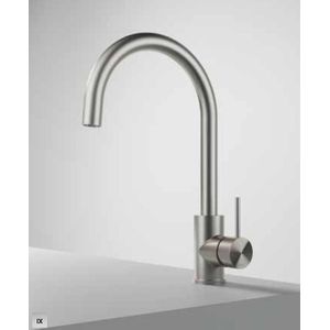 Hotbath Fellow FKM30 Keukenkraan RVS 316 - Geborsteld Messing Pvd - RVS 316 - Kranen - Keukenkranen - Opbouw Keukenkranen - 8720847722577