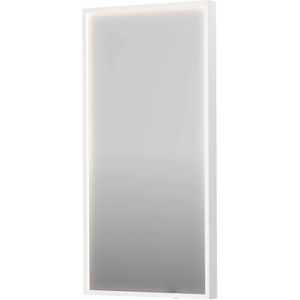 Ink SP19 spiegel 40x80cm in stalen kader met rondom indirecte LED verlichting - Mat wit