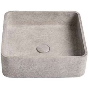 Ideavit Zoe Opzetwastafel Vierkant 39cm - Licht Beton - 290305-D1 - Wastafels - Opzetwastafels