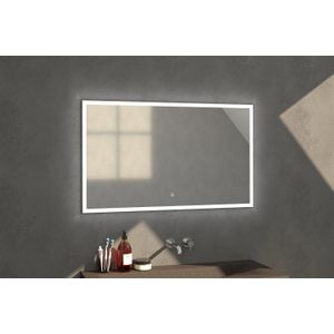Brauer Jade Spiegel 120x70cm - LED Verlichting Rondom - Glas - Rechthoekig - Spiegels - Badkamerspiegels - 8720359338334