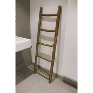 Bewonen Teun badkamer decoratie ladder rustiek 150cm - bruin teak