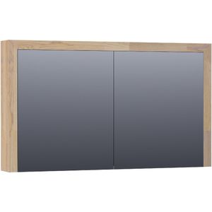 Brauer Rise Spiegelkast 120x70cm Massief Eiken - Vingerlas Eiken Grijs - Massief Eiken - Spiegels - Spiegelkasten - 8720359344496