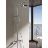 Hotbath SDS 3 Get Together stortdoucheset Chap geborsteld nikkel - staafhanddouche - 25cm hoofddouche