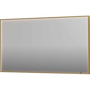 Ink SP19 spiegel 140x80cm in stalen kader met rondom indirecte LED verlichting - Geborsteld mat goud