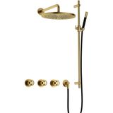 Hotbath - Cobber IBSW70 - Inbouw Doucheset - Geborsteld Messing PVD - Met 2 Stopkranen