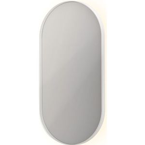 Ink SP21 Spiegel 40x80cm - LED Verlichting Rondom, Mat Wit - Glas - Ovaal - Spiegels - Badkamerspiegels - 8718835131203