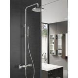 Hotbath SDS 1 Get Together stortdoucheset Buddy/Laddy geborsteld nikkel - met ronde 3-standen handdouche - 25cm hoofddouche