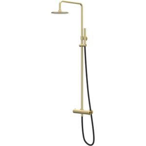 IVY Concord opbouw regendoucheset - 30cm medium hoofddouche - staafhanddouche - rvs316 geborsteld mat goud pvd