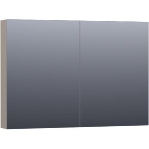 Brauer Impress Spiegelkast 100x70cm - Mat Taupe - MDF - Spiegels - Spiegelkasten - 8720359344670