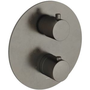 Hotbath Cobber CB009EXT Afbouwdeel Voor Inbouw Thermostaat Met 2-weg Omstel - Gepolijst Zwart PVD - Kranen - Badkranen - Inbouw Badkranen