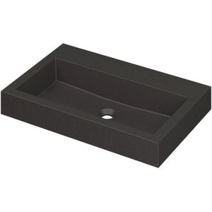 Ink Momento meubelwastafel 70x45cm - zonder kraangaten - Quartz zwart