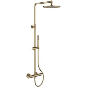 Regn Opbouw Regendouche - 3-standen Handdouche - Geborsteld Goud Pvd - Messing - Kranen - Douchekranen - Douchesets - Opbouw Douchesets - Stortdouches