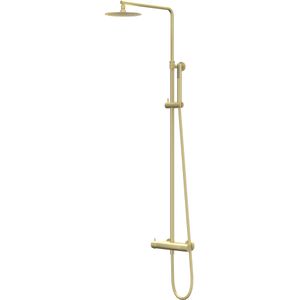 IVY Bond Opbouw Regendoucheset - 30cm Medium Hoofddouche - Satin Spray Handdouche - Geborsteld Mat Goud Pvd - Messing - Kranen - Douchekranen