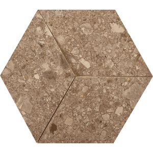Marazzi Mystone Ceppo di Gre mozaïek 3D wandtegel hexagon 29x33,5cm - beige