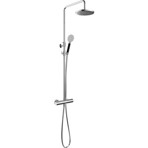 Hotbath Cobber SDS9 Thermostatische Stortdoucheset - Ronde Handdouche - 25cm Hoofddouche - Chroom - Messing - Kranen - Douchekranen - Douchesets