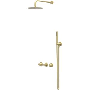 IVY Bond Inbouw Regendoucheset Symmetry 2 Stopkranen - 15cm Plafondbuis - 20cm Medium Hoofddouche - Glijstang - 3-standen Handdouche - Geborsteld Mat