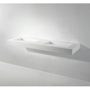Ideavit Solidsquare (opzet)wastafel 150x46 cm mat wit zonder kraangat
