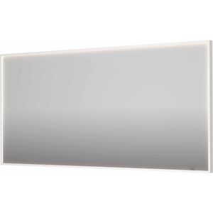Ink SP19 spiegel 160x80cm in stalen kader met rondom indirecte LED verlichting - Mat wit