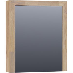 Brauer Rise Spiegelkast 60x70cm Massief Eiken - Vingerlas Eiken Grijs - Linksdraaiend - Massief Eiken - Spiegels - Spiegelkasten - 8720359344519